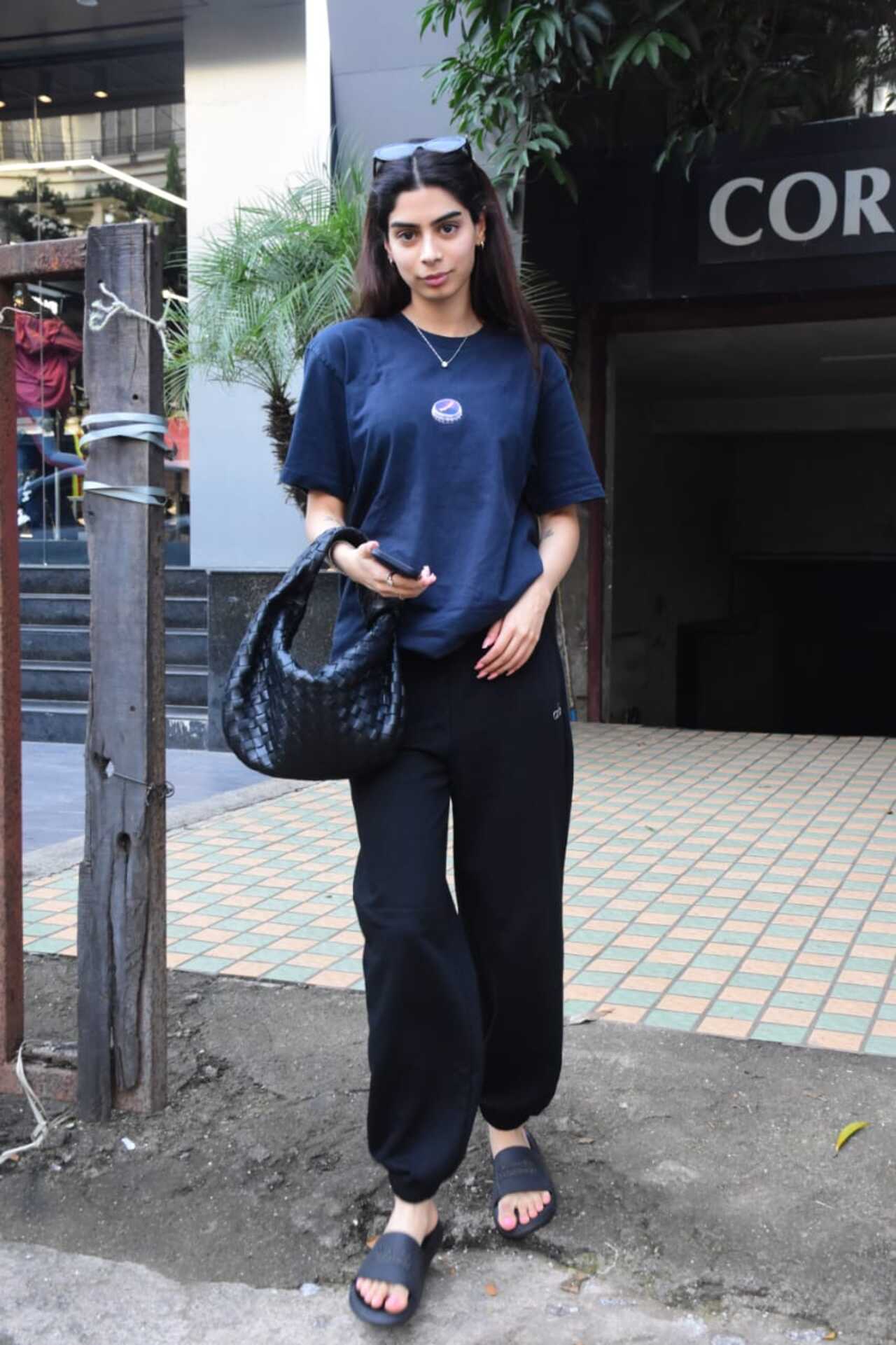 Khushi Kapoor stepped out in the city. She was dressed in a casual outfit